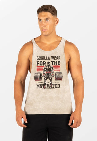 Gorilla Wear Churchill Stringer - Washed Green - Urban Gym Wear