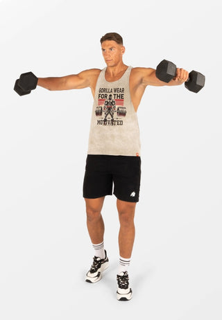 Gorilla Wear Churchill Stringer - Washed Green - Urban Gym Wear