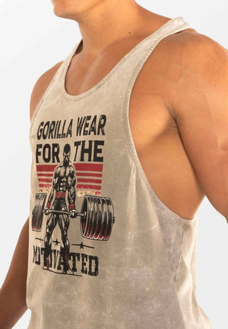 Gorilla Wear Churchill Stringer - Washed Green - Urban Gym Wear