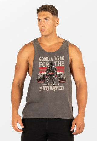 Gorilla Wear Churchill Stringer - Washed Grey - Urban Gym Wear