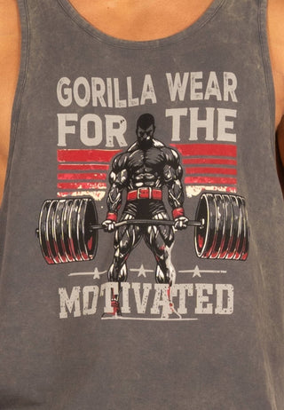 Gorilla Wear Churchill Stringer - Washed Grey - Urban Gym Wear