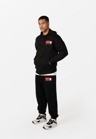 Gorilla Wear Classic Oversized Zipped Hoodie - Black - Urban Gym Wear