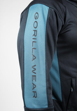 Gorilla Wear Devon Training Jacket - Grey/Blue - Urban Gym Wear