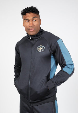 Gorilla Wear Devon Training Jacket - Grey/Blue - Urban Gym Wear