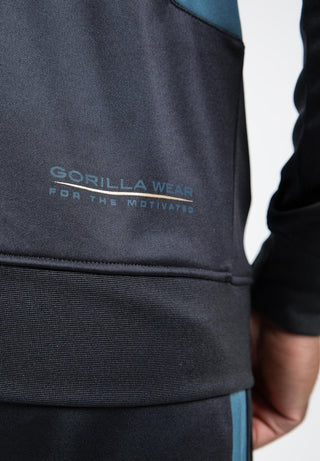Gorilla Wear Devon Training Jacket - Grey/Blue - Urban Gym Wear