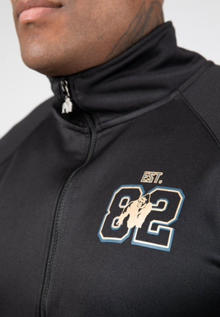 Gorilla Wear Devon Training Jacket - Grey/Blue - Urban Gym Wear