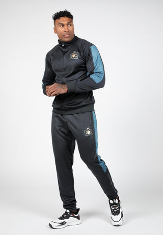 Gorilla Wear Devon Training Pants - Grey/Blue - Urban Gym Wear