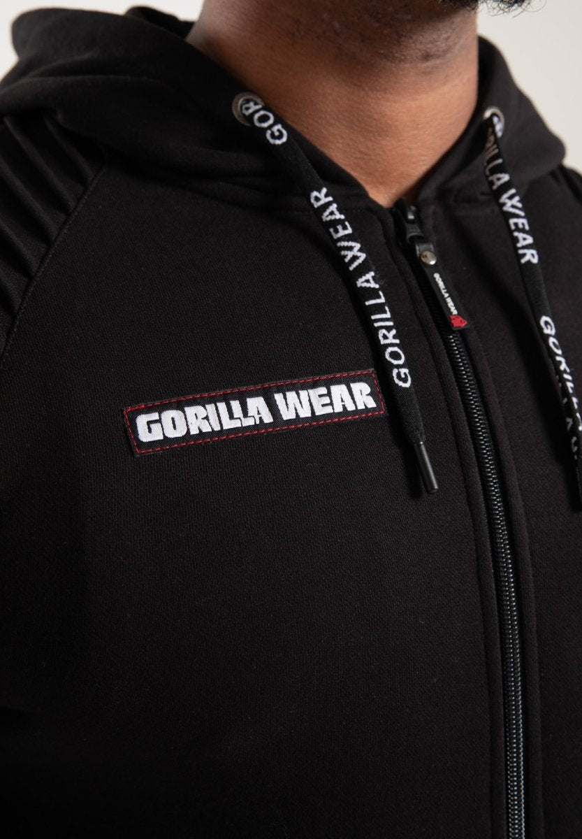 Gorilla Wear Georgia Zipped Hoodie - Black - Urban Gym Wear