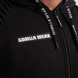 Gorilla Wear Georgia Zipped Hoodie - Black - Urban Gym Wear