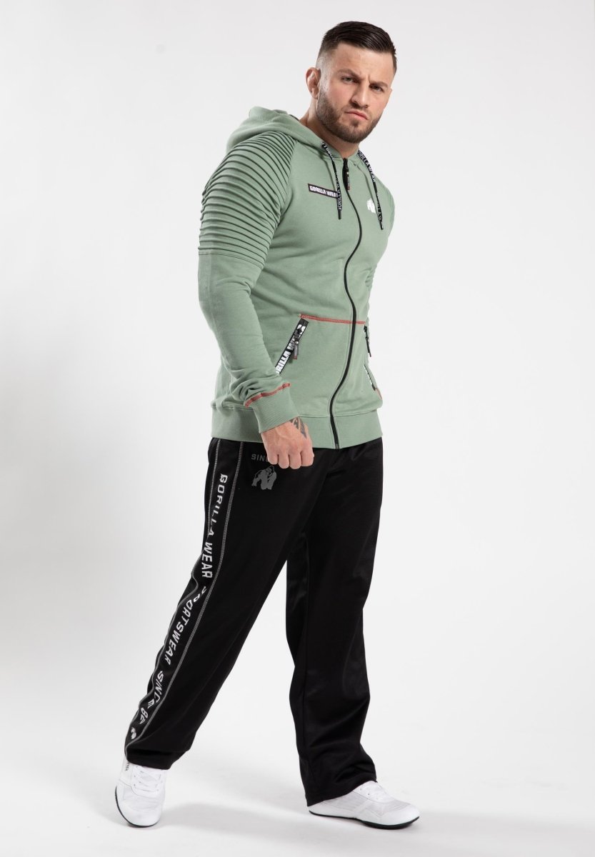 Gorilla Wear Georgia Zipped Hoodie - Green - Urban Gym Wear