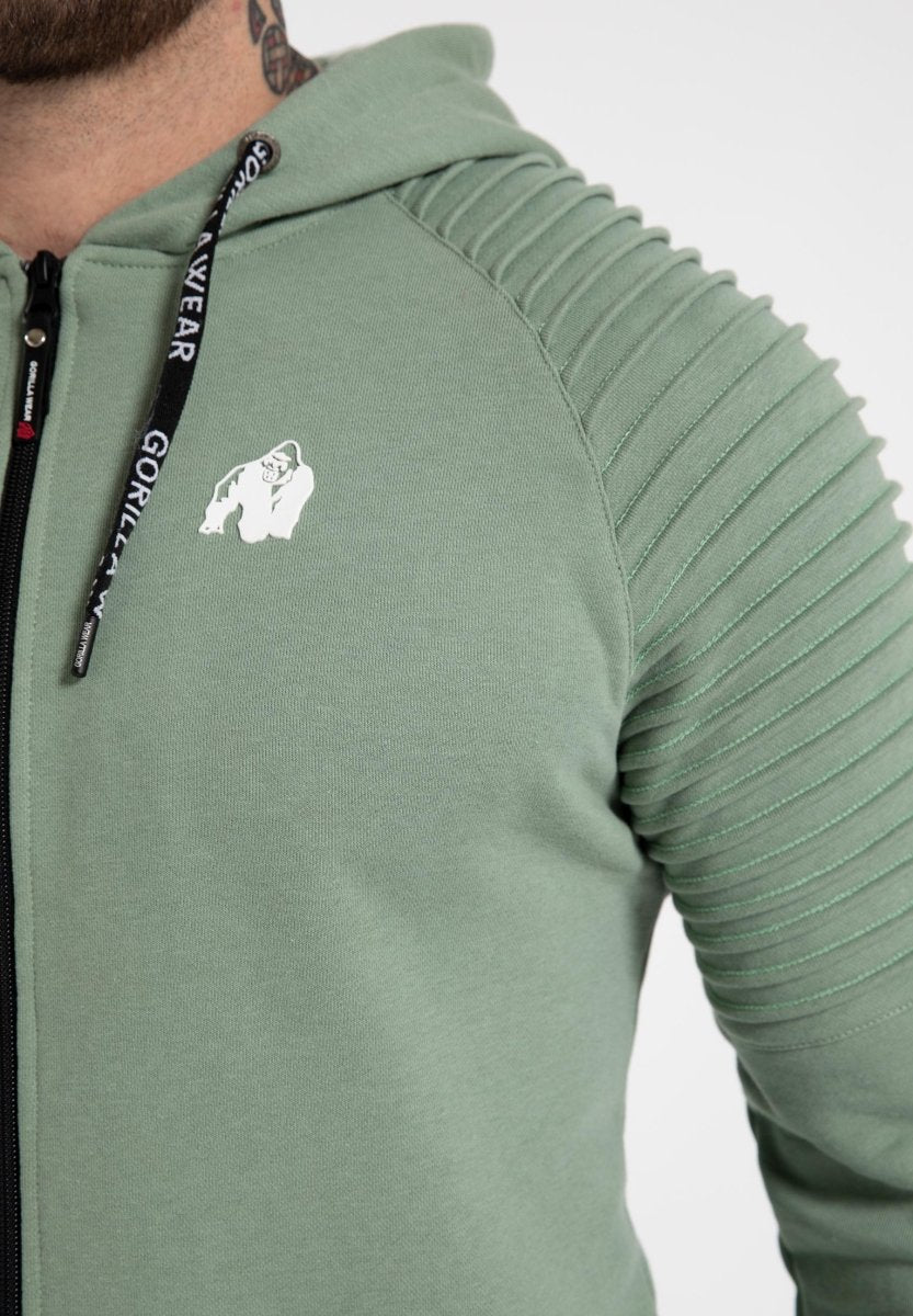 Gorilla Wear Georgia Zipped Hoodie - Green - Urban Gym Wear