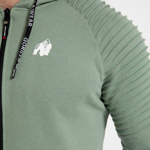 Gorilla Wear Georgia Zipped Hoodie - Green - Urban Gym Wear