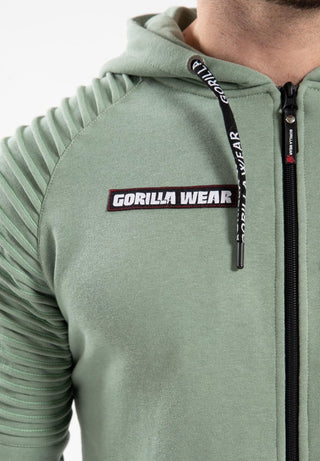 Gorilla Wear Georgia Zipped Hoodie - Green - Urban Gym Wear