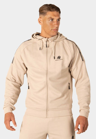 Gorilla Wear Harvey Hooded Track Jacket - Beiege - Urban Gym Wear