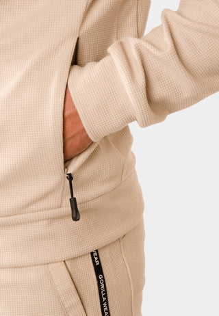 Gorilla Wear Harvey Hooded Track Jacket - Beiege - Urban Gym Wear