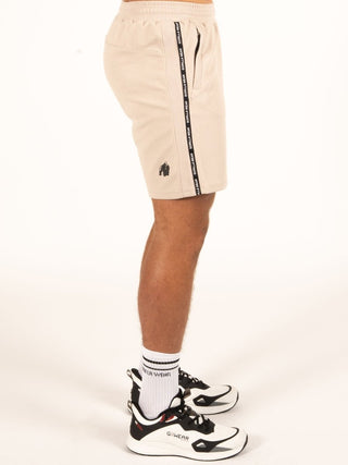 Gorilla Wear Harvey Track Shorts - Beige - Urban Gym Wear