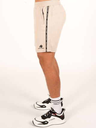 Gorilla Wear Harvey Track Shorts - Beige - Urban Gym Wear