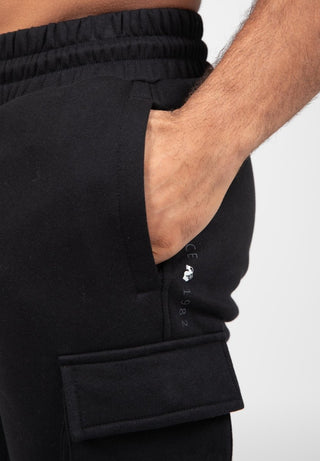 Gorilla Wear Hudson Cargo Sweat Shorts - Black - Urban Gym Wear