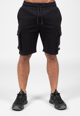 Gorilla Wear Hudson Cargo Sweat Shorts - Black - Urban Gym Wear