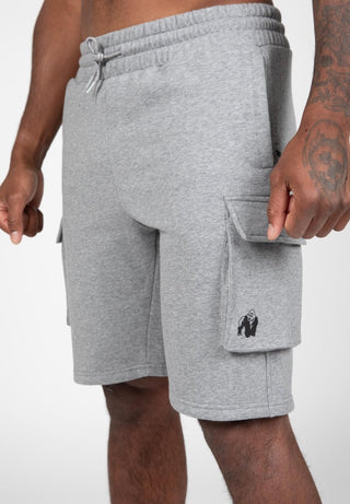 Gorilla Wear Hudson Cargo Sweat Shorts - Grey Melange - Urban Gym Wear