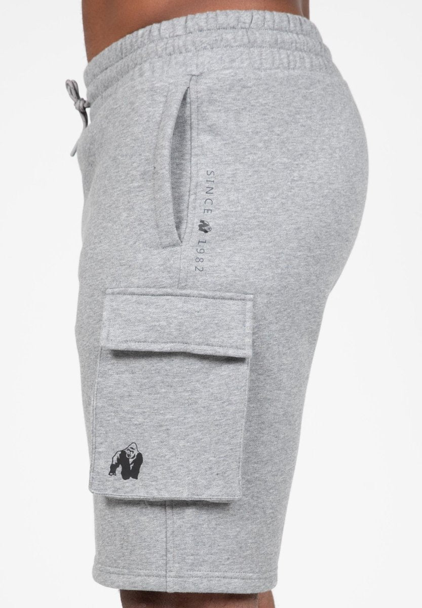 Gorilla Wear Hudson Cargo Sweat Shorts - Grey Melange - Urban Gym Wear