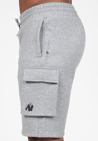 Gorilla Wear Hudson Cargo Sweat Shorts - Grey Melange - Urban Gym Wear