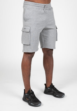 Gorilla Wear Hudson Cargo Sweat Shorts - Grey Melange - Urban Gym Wear