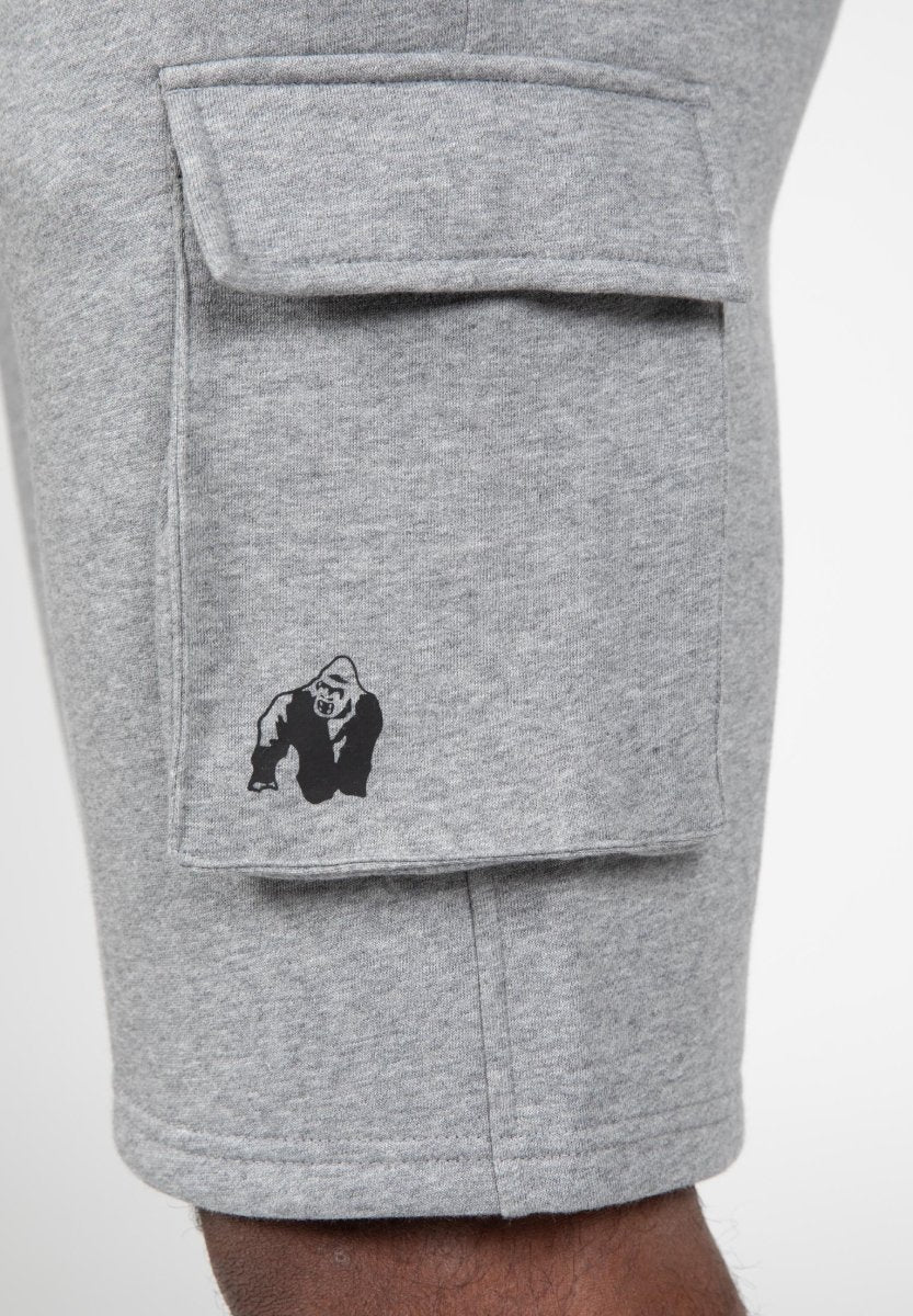 Gorilla Wear Hudson Cargo Sweat Shorts - Grey Melange - Urban Gym Wear