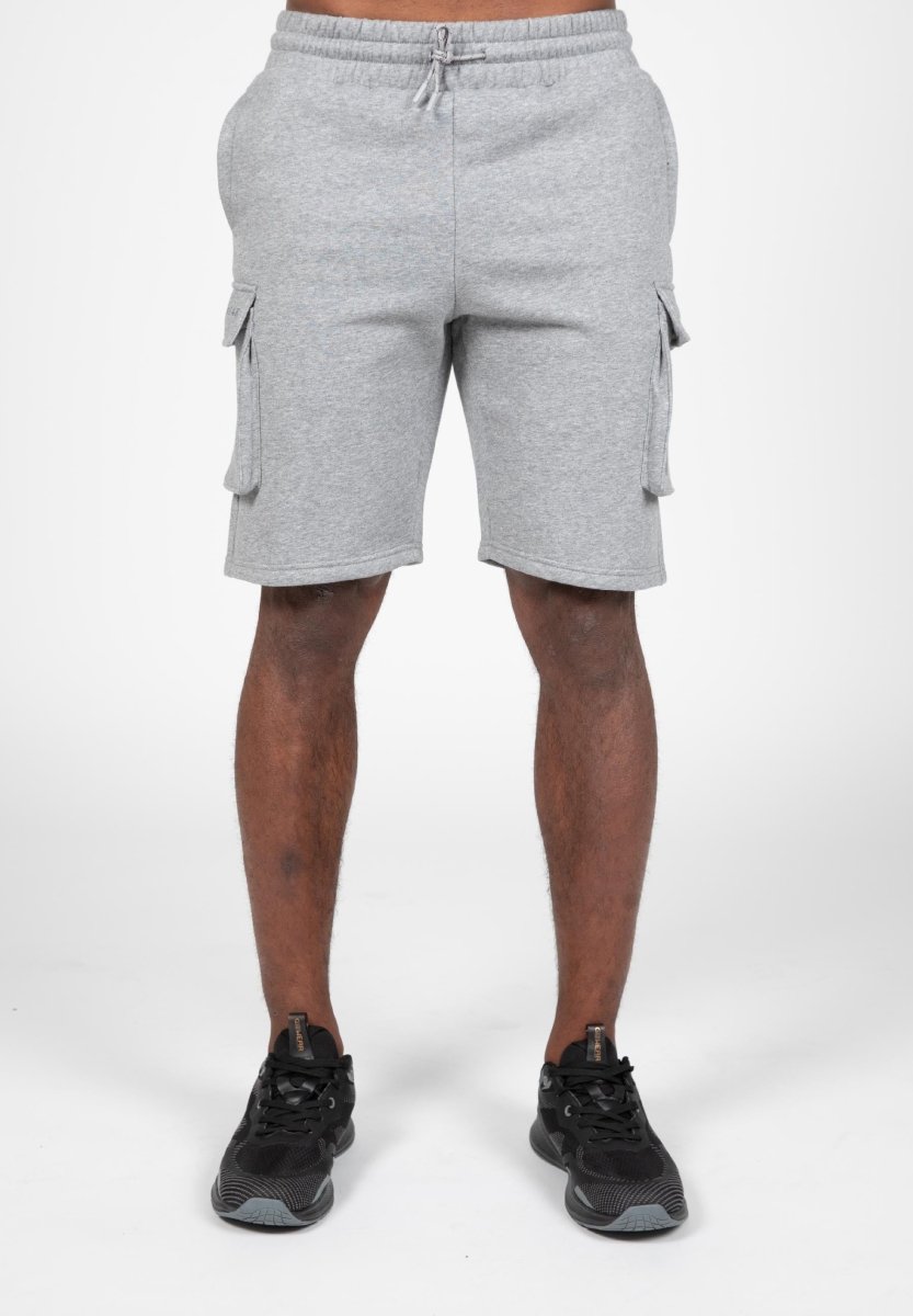 Gorilla Wear Hudson Cargo Sweat Shorts - Grey Melange - Urban Gym Wear