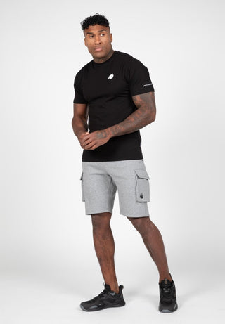 Gorilla Wear Hudson Cargo Sweat Shorts - Grey Melange - Urban Gym Wear