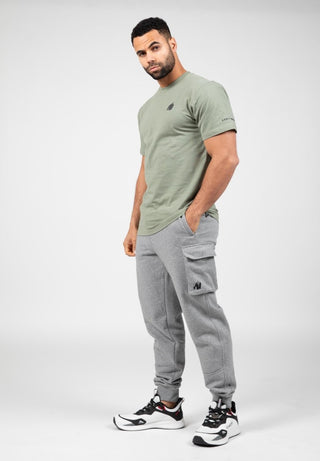 Gorilla Wear Hudson Cargo Sweatpants - Grey Melange - Urban Gym Wear