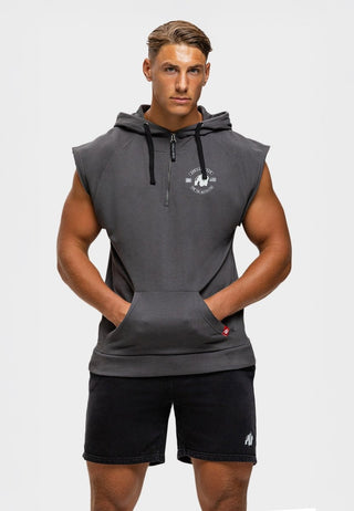 Gorilla Wear Huntley Sleeveless Hoodie - Dark Grey - Urban Gym Wear