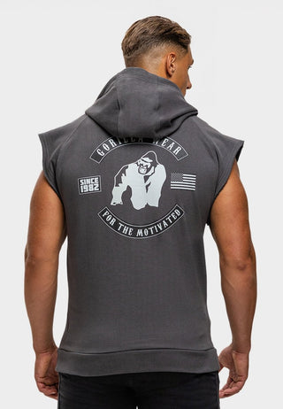 Gorilla Wear Huntley Sleeveless Hoodie - Dark Grey - Urban Gym Wear