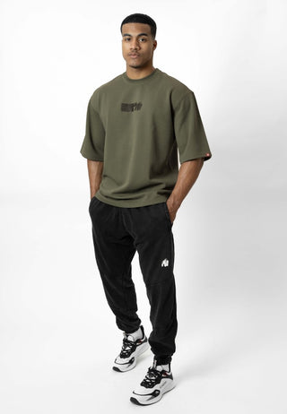Gorilla Wear Idaho Oversized Waffle T-Shirt - Army Green - Urban Gym Wear