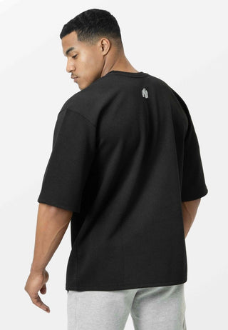 Gorilla Wear Idaho Oversized Waffle T-Shirt - Black - Urban Gym Wear