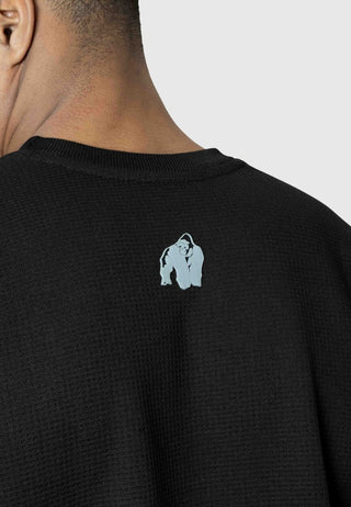 Gorilla Wear Idaho Oversized Waffle T-Shirt - Black - Urban Gym Wear