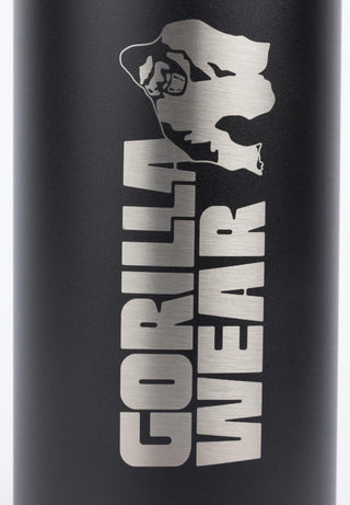 Gorilla Wear Insulated Stainless Steel Water Bottle 1000ML - Black - Urban Gym Wear