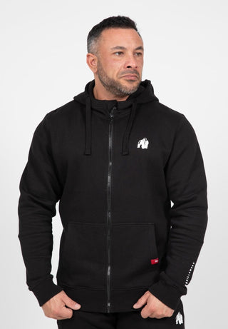 Gorilla Wear Leon Zipped Hoodie - Black - Urban Gym Wear