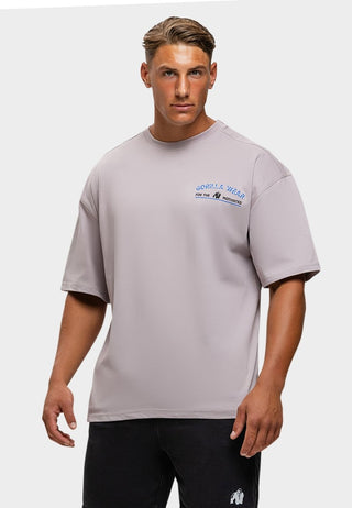 Gorilla Wear Macon Oversized T-Shirt - Light Grey - Urban Gym Wear