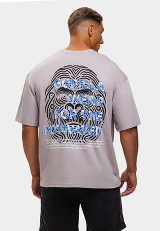 Gorilla Wear Macon Oversized T-Shirt - Light Grey - Urban Gym Wear