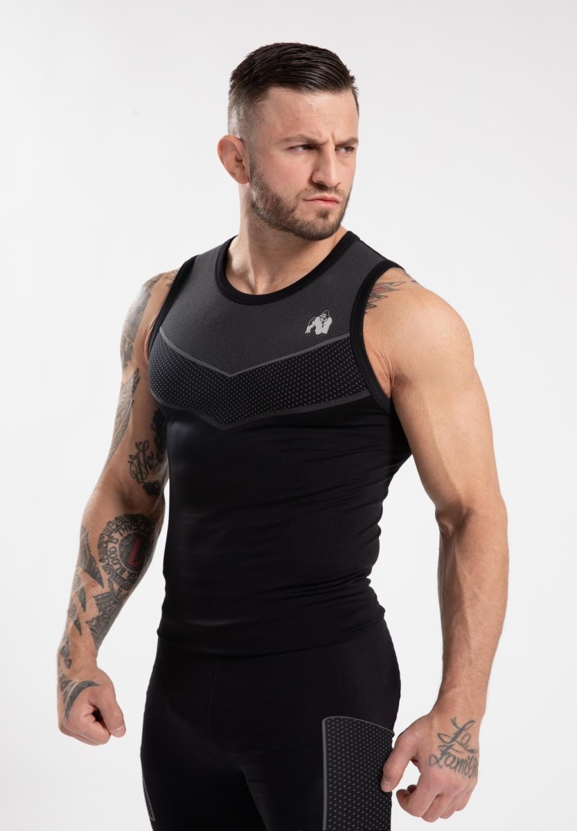 Gorilla Wear Norton Seamless Tank Top - Black - Urban Gym Wear