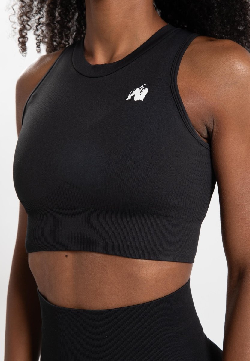 Gorilla Wear Olivia Seamless Crop Top - Black - Urban Gym Wear