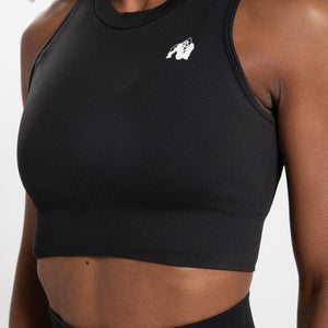 Gorilla Wear Olivia Seamless Crop Top - Black - Urban Gym Wear