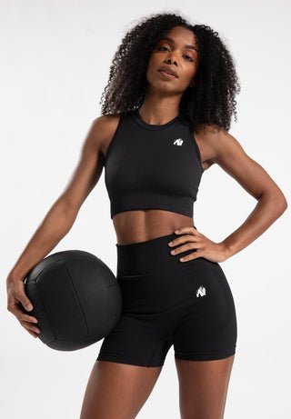 Gorilla Wear Olivia Seamless Crop Top - Black - Urban Gym Wear