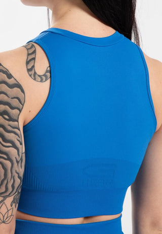 Gorilla Wear Olivia Seamless Crop Top - Blue - Urban Gym Wear