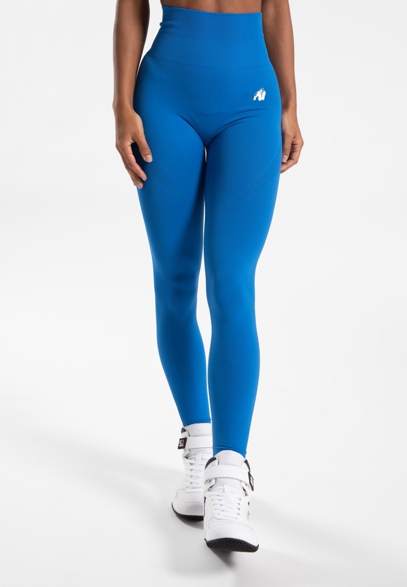 Gorilla Wear Olivia Seamless Leggings - Blue - Urban Gym Wear