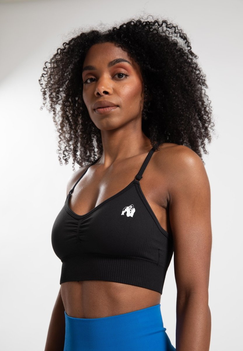 Gorilla Wear Olivia Seamless Sports Bra - Black - Urban Gym Wear