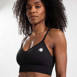 Gorilla Wear Olivia Seamless Sports Bra - Black - Urban Gym Wear