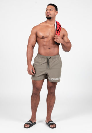 Gorilla Wear Otis Swim Shorts - Army Green - Urban Gym Wear