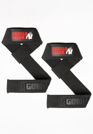 Gorilla Wear Padded Silicone Lifting Straps - Black - Urban Gym Wear